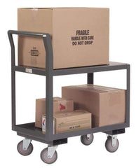 Durham - 1,200 Lb Capacity, 18-1/4" Wide x 33" Long x 37-1/2" High Service Cart - 2 Shelf, Steel, Hard Rubber Casters - USA Tool & Supply