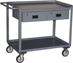 Jamco - Flush Mobile Work Bench - Steel, Gray, 24" Long x 48" Deep x 39" High - USA Tool & Supply