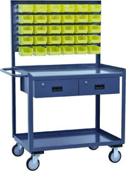 Jamco - 1,200 Lb Capacity, 30" Wide x 36" Long x 58" High Tool Cart - 2 Shelf, Steel, Hard Rubber Casters - USA Tool & Supply