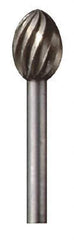 Dremel - 5/16" Cut Diam, 1/8" Shank Diam, Egg Head Single Cut Burr - High Speed Steel, Point End - USA Tool & Supply
