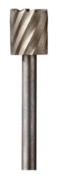 Dremel - 5/16" Cut Diam, 1/8" Shank Diam, Cylinder Head Single Cut Burr - High Speed Steel, Flat End - USA Tool & Supply