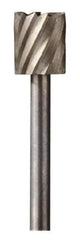 Dremel - 5/16" Cut Diam, 1/8" Shank Diam, Cylinder Head Single Cut Burr - High Speed Steel, Flat End - USA Tool & Supply