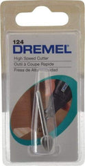 Dremel - 5/16" Cut Diam, 1/8" Shank Diam, Teardrop Head Single Cut Burr - High Speed Steel, Point End - USA Tool & Supply