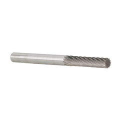 Dremel - 1/8" Cut Diam, 1/8" Shank Diam, Cylinder Head Double Cut Burr - Carbide, Flat End, 9/32" LOC - USA Tool & Supply