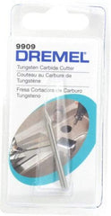 Dremel - 1/8" Cut Diam, 1/8" Shank Diam, Cone Head Double Cut Burr - Carbide, Point End, 19/64" LOC - USA Tool & Supply