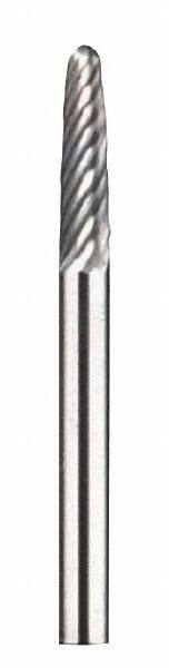 Dremel - 1/8" Cut Diam, 1/8" Shank Diam, Tree with Radius Head Double Cut Burr - Carbide, Radius End, 35/64" LOC - USA Tool & Supply