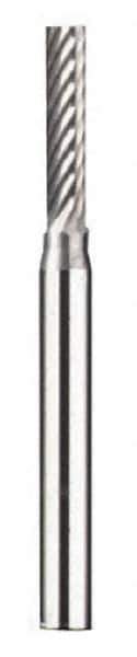 Dremel - 3/32" Cut Diam, 1/8" Shank Diam, Cylinder Head Double Cut Burr - Carbide, Flat End, 15/32" LOC - USA Tool & Supply