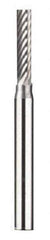 Dremel - 3/32" Cut Diam, 1/8" Shank Diam, Cylinder Head Double Cut Burr - Carbide, Flat End, 15/32" LOC - USA Tool & Supply