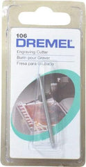 Dremel - 1/16" Cut Diam, 1/8" Shank Diam, Ball Head Single Cut Burr - Radius End - USA Tool & Supply