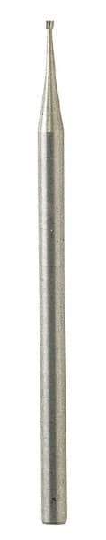 Dremel - 1/32" Cut Diam, 1/8" Shank Diam, Inverted Cone Head Single Cut Burr - Flat End - USA Tool & Supply