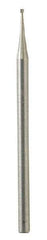 Dremel - 1/32" Cut Diam, 1/8" Shank Diam, Inverted Cone Head Single Cut Burr - Flat End - USA Tool & Supply