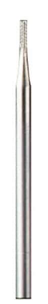 Dremel - 1/32" Cut Diam, 1/8" Shank Diam, Cylinder Head Single Cut Burr - Flat End - USA Tool & Supply