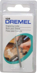 Dremel - 1/16" Cut Diam, 1/8" Shank Diam, Inverted Cone Head Single Cut Burr - Flat End - USA Tool & Supply