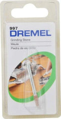 Dremel - 3/32" Head Diam x 3/8" Thickness, B97, Flat Cone End, Aluminum Oxide Mounted Point - Green - USA Tool & Supply