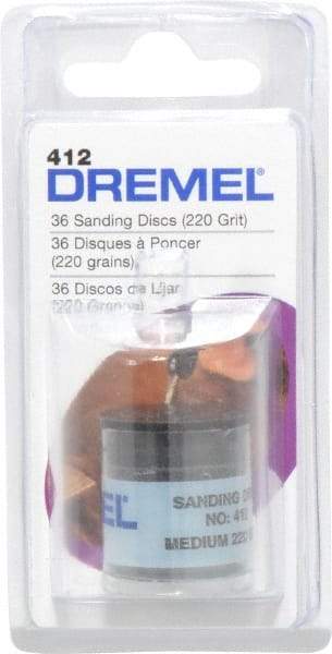 Dremel - 3/4" Diam 220 Grit Fiber Disc - Very Fine Grade, Aluminum Oxide - USA Tool & Supply