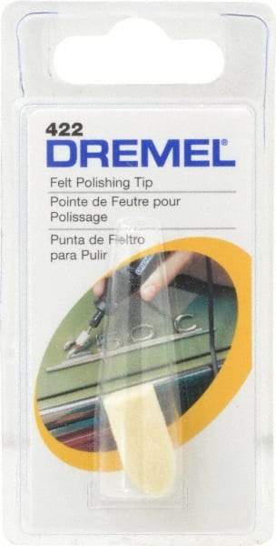 Dremel - 3/8" Diam Cone Shaped Goblet Buff - Cotton Muslin Polishing Tip - USA Tool & Supply