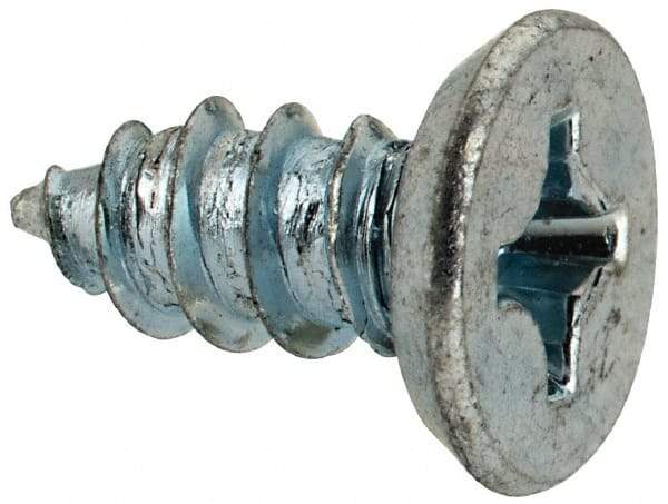 Value Collection - #12 Flat Head Phillips Sheet Metal Screw - Steel, 1/2" OAL, Grade 2 - USA Tool & Supply