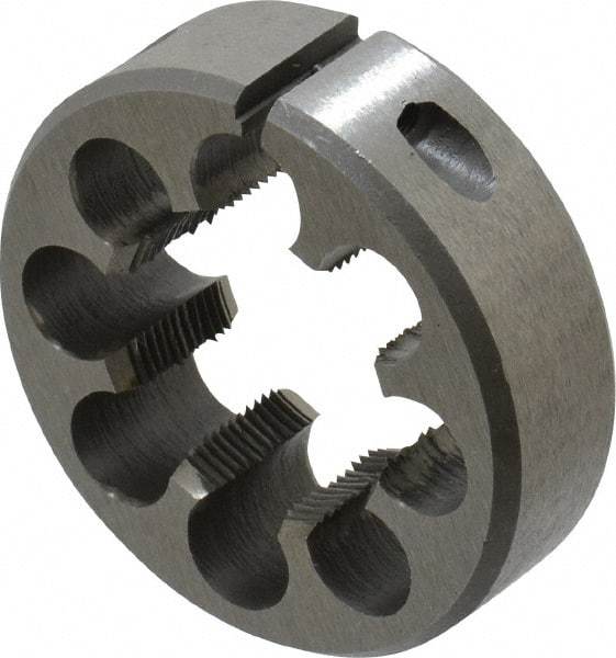 Interstate - 1-1/16 - 24 UNS Thread, 2" Outside Diam High Speed Steel Round Die - Right Hand Thread, Adjustable - Exact Industrial Supply