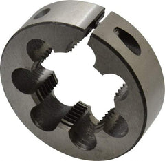 Interstate - 1-7/16 - 12 Thread, 2-1/2" Outside Diam High Speed Steel Round Die - Right Hand Thread, Adjustable - Exact Industrial Supply