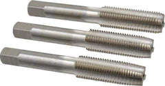 Interstate - M14x1.50 Metric Fine, 4 Flute, Bottoming, Plug & Taper, Bright Finish, High Speed Steel Tap Set - Right Hand Cut, 3-19/32" OAL, 1-21/32" Thread Length - USA Tool & Supply