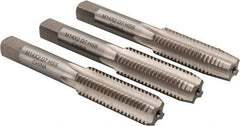 Interstate - M14x2.00 Metric Coarse, 4 Flute, Bottoming, Plug & Taper, Bright Finish, High Speed Steel Tap Set - Right Hand Cut, 3-19/32" OAL, 1-21/32" Thread Length - USA Tool & Supply