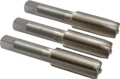 Interstate - M18x1.50 Metric Fine, 4 Flute, Bottoming, Plug & Taper, Bright Finish, High Speed Steel Tap Set - Right Hand Cut, 4-1/32" OAL, 1-13/16" Thread Length - USA Tool & Supply