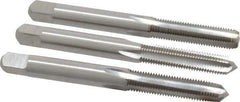 Interstate - M6x0.75 Metric Fine, 4 Flute, Bottoming, Plug & Taper, Bright Finish, High Speed Steel Tap Set - Right Hand Cut, 2-1/2" OAL, 1" Thread Length - USA Tool & Supply