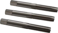 Interstate - M8x1.00 Metric Fine, 4 Flute, Bottoming, Plug & Taper, Bright Finish, High Speed Steel Tap Set - Right Hand Cut, 2-23/32" OAL, 1-1/8" Thread Length - USA Tool & Supply