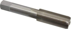 Interstate - M18x1.00 Metric Fine 6H 4 Flute Bright Finish High Speed Steel Straight Flute Standard Hand Tap - Bottoming, Right Hand Thread, 4-1/32" OAL, 1-13/16" Thread Length, D5 Limit, Oversize - Exact Industrial Supply