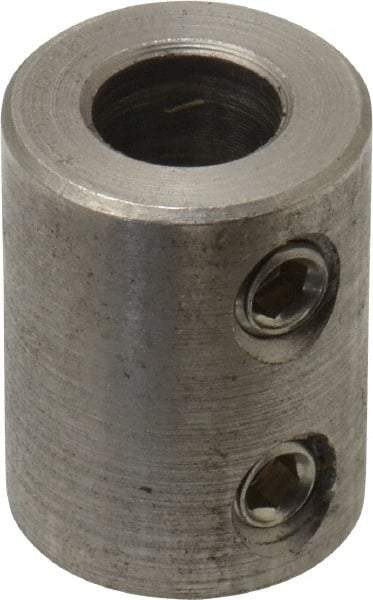 Climax Metal Products - 3/8" Inside x 3/4" Outside Diam, Stainless Steel Set Screw Rigid Coupling - 1" Long - USA Tool & Supply