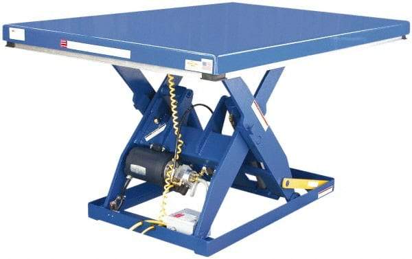 Vestil - 3,000 Lb Capacity Electric Scissor Lift Table - 7" Lift Height, 48" Platform Length x 48" Platform Width - USA Tool & Supply