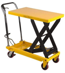 Wesco Industrial Products - 1,650 Lb Capacity Portable Foot-Operated Scissor Lift Table - 16" Lift Height, 39" Platform Length x 20" Platform Width - USA Tool & Supply