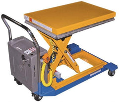 Vestil - 1,500 Lb Capacity Portable Battery-Operated Scissor Lift Table - 9" Lift Height, 48" Platform Length x 24" Platform Width - USA Tool & Supply