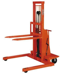 Presto Lifts - 2,000 Lb Capacity, 60" Lift Height, Battery Operated Work Positioner - 2" Lowered Height, 24" Load Center, 42" Fork Length, 48" Overall Width - USA Tool & Supply
