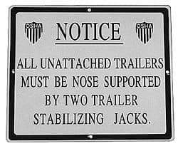 Vestil - Aluminum Trailer Sign - Aluminum Trailer Sign - USA Tool & Supply