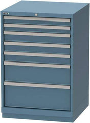 LISTA - 7 Drawer, Tool Crib Storage Cabinet - Steel, 28-1/4" Wide x 28-1/2" Deep x 41-3/4" High, Blue - USA Tool & Supply