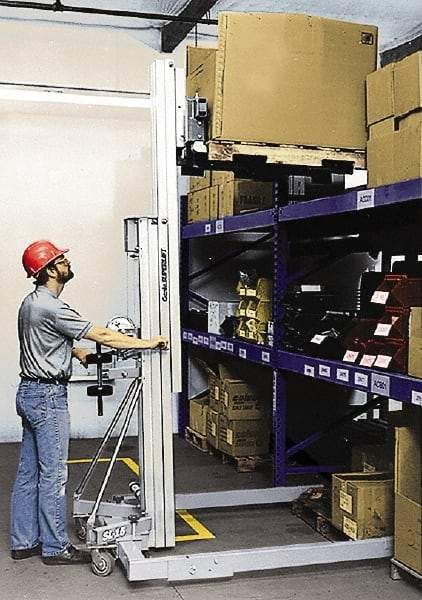 Made in USA - 800 Lb Capacity, Standard Base Manually Operated Lift - 2" Minimum Operating Height - USA Tool & Supply