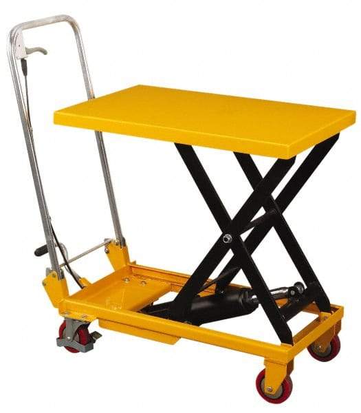 Wesco Industrial Products - 330 Lb Capacity Manual Scissor Lift Table - 27-1/2" Platform Length x 17.8" Platform Width - USA Tool & Supply