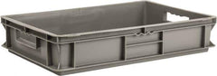 SSI Schaefer - 0.82 Cu Ft, 55 Lb Load Capacity Gray Polypropylene Tote Container - Stacking, 23.7" Long x 15.8" Wide x 4.8" High - USA Tool & Supply