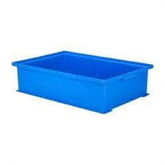 SSI Schaefer - 0.42 Cu Ft, 22 Lb Load Capacity Blue Polyethylene & Conductive PP Tote Container - Stacking, 18.4" Long x 12-1/2" Wide x 4.6" High - USA Tool & Supply