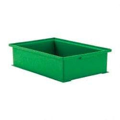 SSI Schaefer - 0.42 Cu Ft, 22 Lb Load Capacity Green Polyethylene & Conductive PP Tote Container - Stacking, 18.4" Long x 12-1/2" Wide x 4.6" High - USA Tool & Supply