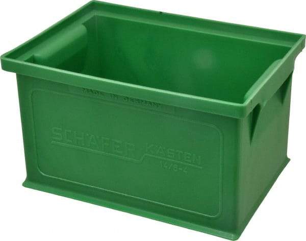 SSI Schaefer - 0.09 Cu Ft, 17 Lb Load Capacity Green Polyethylene & Conductive PP Tote Container - Stacking, 8.3" Long x 6" Wide x 4.8" High - USA Tool & Supply