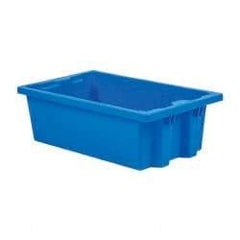 SSI Schaefer - 0.6 Cu Ft, 44 Lb Load Capacity Blue Polypropylene Tote Container - Stacking, Nesting, 21.3" Long x 12.6" Wide x 6.7" High - USA Tool & Supply
