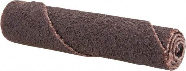 Merit Abrasives - 2" Long x 3/8" Diam, Aluminum Oxide, Full Taper Cartridge Roll - 80 Grit, 1/8" Pilot Hole Diam, Medium Grade - USA Tool & Supply