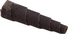 Merit Abrasives - 2" Long x 1/2" Diam, Aluminum Oxide, Full Taper Cartridge Roll - 80 Grit, 1/8" Pilot Hole Diam, Medium Grade - USA Tool & Supply