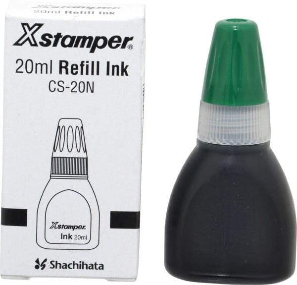 Value Collection - Rubber Stamp Accessories Type: Refill Ink Color: Green - USA Tool & Supply