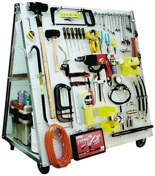 Triton - 48-1/2 Inches Wide x 51-1/2 Inches High x 29-3/4 Inches Deep A-Frame Double Sided Pegboard Tool Cart - 650 Lbs. Load Limit, 32 Square Ft. Surface Area - USA Tool & Supply