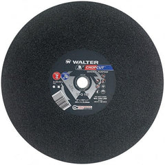 WALTER Surface Technologies - 16" 30 Grit Aluminum Oxide Cutoff Wheel - 7/64" Thick, 1" Arbor, 3,800 Max RPM, Use with Electric & Gas Powered Saws - USA Tool & Supply