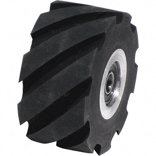 Dynabrade - 2" Diam x 1" Wide Contact Wheel Assembly - 5/8" Arbor Hole, Standard, 70 Duro Rubber Face - USA Tool & Supply