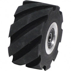 Dynabrade - 2" Diam x 1" Wide Contact Wheel Assembly - 5/8" Arbor Hole, Standard, 70 Duro Rubber Face - USA Tool & Supply